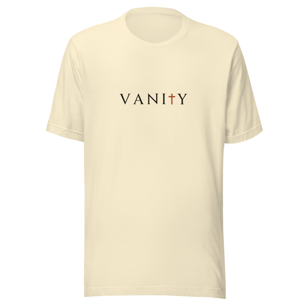 Study I Tee — natural, cross-T front print